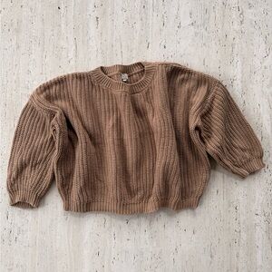 The Simple Folk Chunky Kids Sweater in Caramel Size 9-10
